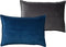 Dutch Decor FAY - Kussenhoes 40x60 cm - velvet met 2 kleuren - Insignia Blue + Charcoal Gray - blauw en antraciet - met rits