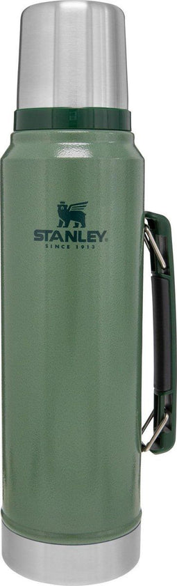 Stanley Classic Legendary Bottle 1L | Hammertone Green | Thermosfles houdt 24 uur warm of koud | Vaatwasserbestendig | Roestvrijstalen Thermoskan | Lekvrij | BPA-Vrij