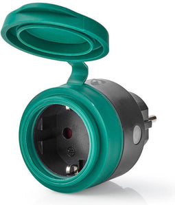 Nedis RF-stekker - 433 MHz - IP44 - 2300 W - Randaarde stekker / Type F (CEE 7/7) - -20 - 50 °C - Groen / Zwart