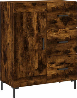 vidaXL - Dressoir - 69,5x34x90 - cm - bewerkt - hout - gerookt - eikenkleurig