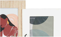 Fotolijsten Happy 3 fotos Bruin Wit Hout MDF (40 x 21 x 6 cm) (6 Stuks)