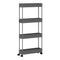 Klihome serveerwagen - keukentrolley 4 lagen - op wielen - grijs - 39 x 83,5 x 12,5 cm