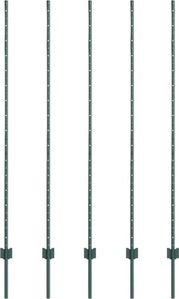 vidaXL - Hekpalen - 5 - stuks - U-profiel - Groen - 150 - cm - Staal
