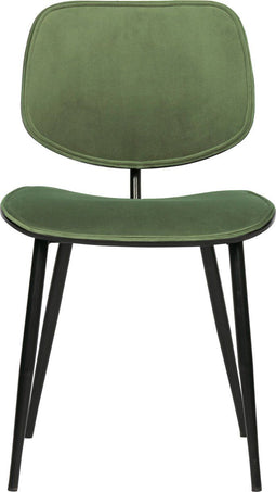 WOOOD Exclusive Jackie Eetkamerstoel - Fluweel - Groen - 78x46x56