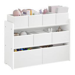 Lestarain Kinderplank met 9 Opbergdozen Wit 92 x 60 x 30 cm