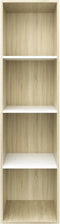 vidaXL - Boekenkast/tv-meubel - 36x30x143cm - bewerkt - hout - wit - en - eikenkleur