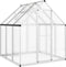 vidaXL - Tuinkas - met - basisframe - 169x169x195 - cm - aluminium - zilverkleurig