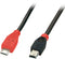 Lindy USB Micro-B - USB Mini-B - 0.5m - Rood Zwart