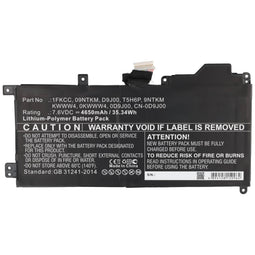 Battery suitable for laptop Dell Latitude 7200 2-in-1 Latitude 12 7200 type 09NTKM - 7.6V - 4650 mAh