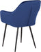 Set van 2 eetkamerstoelen WELLSTON Fluweel Donkerblauw