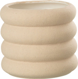 J-Line bloempot Boeien - porselein - beige - small - Ø 19.00 cm