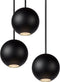 Atmooz - Hanglamp Balls - zwart - Industrieel - Woonkamer / Slaapkamer / Eetkamer - Plafondlamp - Hoogte 200cm - Metaal