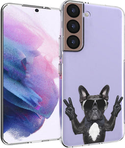 iMoshion Hoesje Geschikt voor Samsung Galaxy S22 Hoesje Siliconen - iMoshion Design hoesje - Transparant / Cool Bulldog