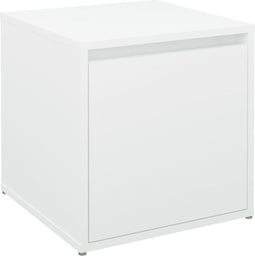 vidaXL - Opbergbox - met - lade - 40,5x40x40 - cm - bewerkt - hout - wit