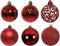Decoris Kerstballen - Decoratief sierding - Ø6 cm - Rood (37 stuks)