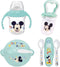 THERMOBABY MICKEY Maaltijdpakket 1e leeftijd - 1 knabbelschaar + 1 kom + 1 beker met handvat + 2 lepels