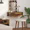 vidaXL - Wandkast - Make-up - Tafel - met - LED - Verlichting - in - Rook - Eik