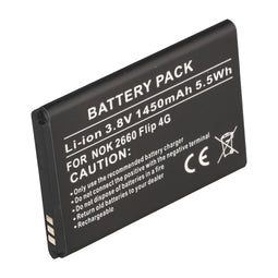 Battery suitable for Nokia 2660 Flip 4G, Li-ion, 3.8V, 1450mAh, 5.5Wh