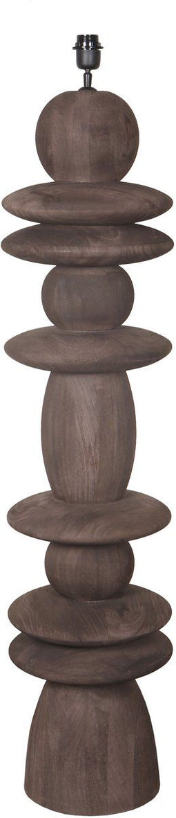 PTMD Callain Brown Mango Wood Floor Lamp Base Round