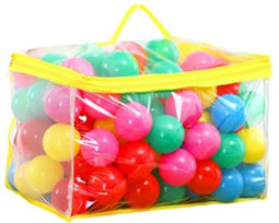 Summertime - Ballenbak Ballen - 100 stuks 6 cm in Bewaartas - Blauw (100 stuks)