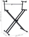 vidaXL - Keyboardstandaard - X-frame - dubbel - versterkt - zwart