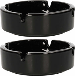 Luminarc Asbak - 2x - D11 cm - zwart - keramiek