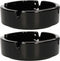 Luminarc Asbak - 2x - D11 cm - zwart - keramiek