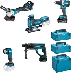 Makita DLX5066TJ Accu Combiset 5-delig 18V 5.0Ah in Mbox