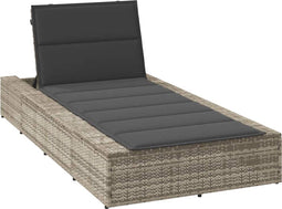 vidaXL - Ligbed - met - zwevend - kussen - poly - rattan - lichtgrijs