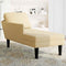 vidaXL - Chaise - longue - met - kussen - corduroy - stof - lichtgroen - grijs