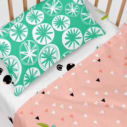 Onderlaken HappyFriday MOSHI MOSHI Wit Multicolour 70 x 140 x 14 cm Pandabeer