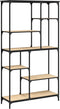 vidaXL - Boekenrek - 99x35,5x176 - cm - bewerkt - hout - en - staal - sonoma - eiken