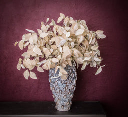 PTMD Leaves Eucalyptus Kunsttak - 38 x 18 x 74 cm - Velvet - Crème