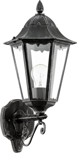 EGLO Navedo - Wandlamp Buiten - E27 - IP44 - Zwart/Zilver