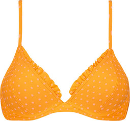 Beachlife Velvet Dot - bh-fit bikinitop - V-hals met beugel en lichte padding - Oranje (80E)