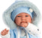 Llorens soft body babypop met geluid blauwe kleding en speen 44 cm