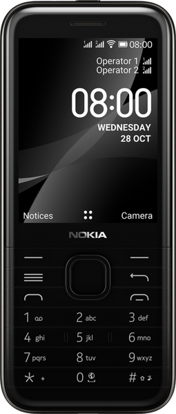 NOKIA 8000 4G - Gsm - 4 GB Dual-sim - Zwart