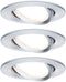Paulmann Nova - LED-inbouwlamp zwenkbaar 3x6W 470lm 2700K Alu gedraaid (set van 3)