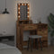 vidaXL - Kaptafel - met - LED-verlichting - - - Oud - Hout - - - 50x41x140 - cm