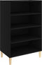 vidaXL - Dressoir - 57x35x90 - cm - bewerkt - hout - zwart