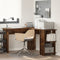 vidaXL - Hoekbureau - met - Opslag - in - Gerookt - Eiken - 140x113,5x75cm