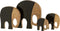 J-Line decoratie Olifanten - hout - zwart/donkerbruin - set van 4
