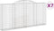 vidaXL - Schanskorven - 7 - st - gewelfd - 300x30x140/160 - cm - ijzer