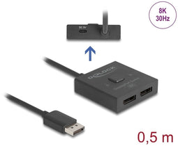 Delock - DisplayPort Switch 2 naar 1 - bidirectioneel - 8K