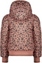 Nono Bella - Meisjes Jas - Waterafstotend met capuchon - Vintage roze luipaardprint - Maat 134/140