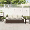 vidaXL - Tuinbank - 3-zits - met - kussens - poly - rattan - bruin