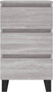 vidaXL - Nachtkastjes - 2 - st - 40x35x69 - cm - bewerkt - hout - grijs - sonoma - eiken