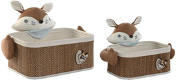 Basket spelset Home ESPRIT Blauw Bruin 43 x 33 x 32,5 cm (2 Onderdelen)