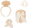 Mrs Ertha Haaraccessoires - Haarband + Scrunchie + Clip met strik - Vanilla