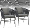 Tectake Valeiras - Tuinstoelen - Set van 2 - Rope Design - Donkergrijs (2 stuks)